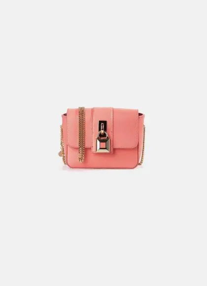 Open Brenna Huff Mini crossbody leather bag Pink